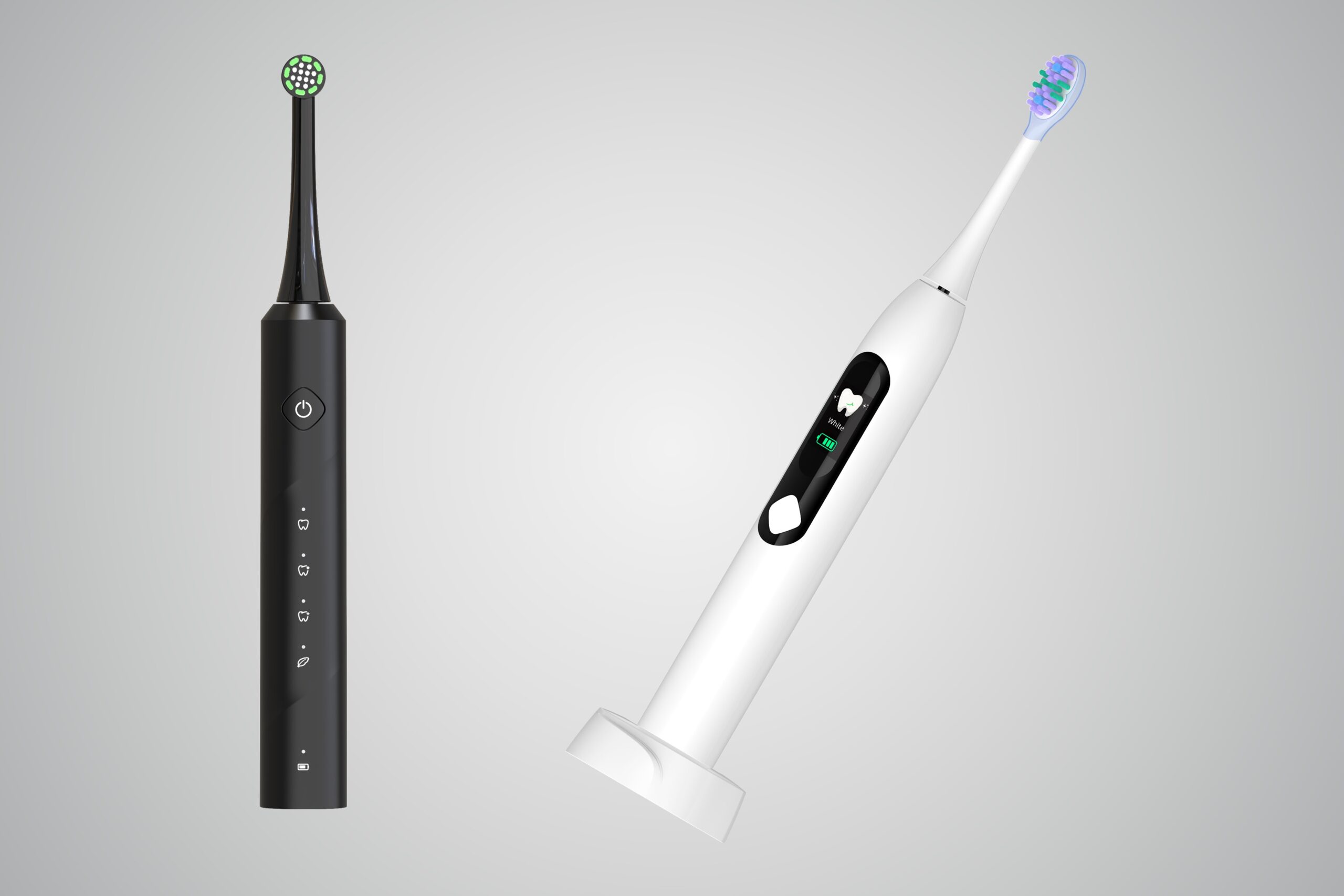 Comparing an oscillating-rotating brush head and a sonic brush head